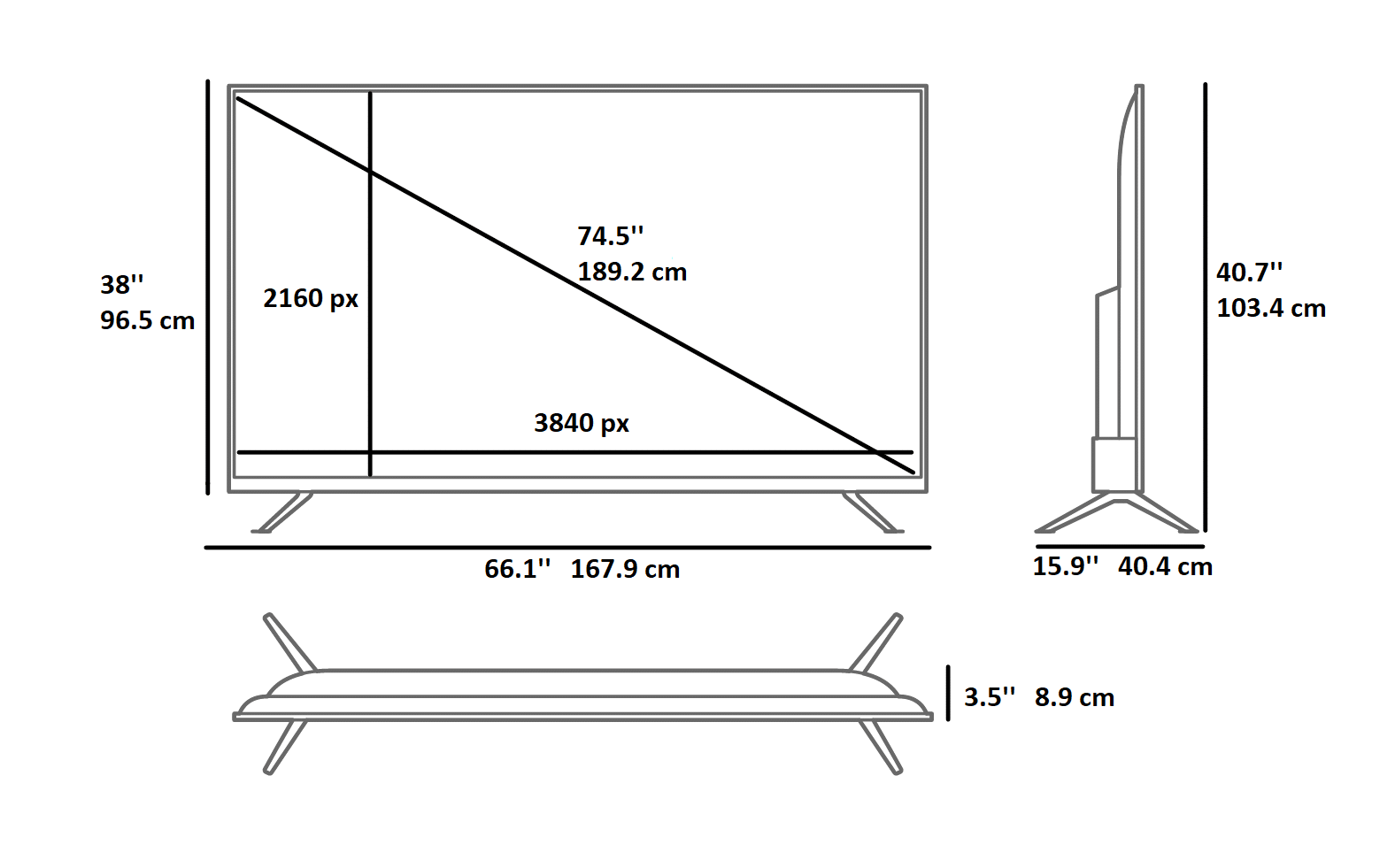 Dimensions of a 75-Inch TV